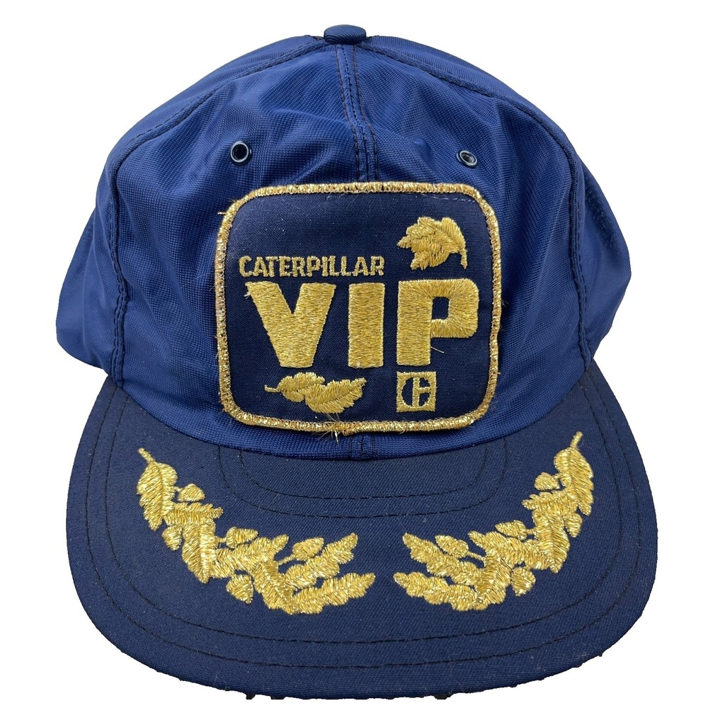 Vintage Caterpillar CAT Trucker Hat Made In USA Snapback Louisville MFG VIP 80s
